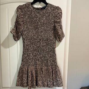 French Connection Brown Patterned Mini Dress